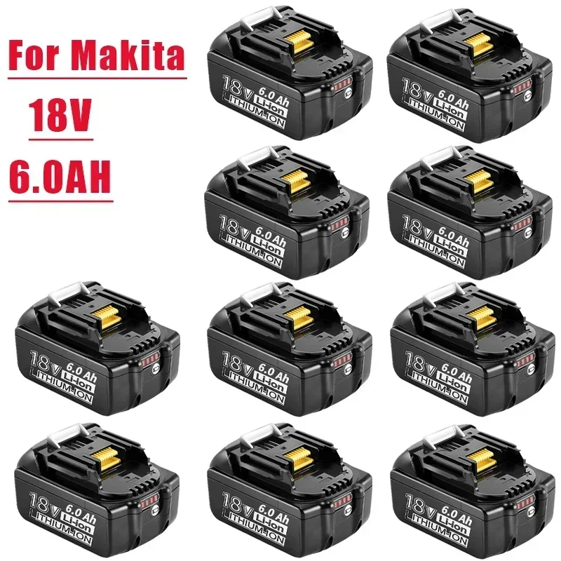 

18V 6.0Ah Battery BL1850 BL1860B BL1860 BL1840 LXT Lithium‑Ion for Makita 18V Power Tools BL1840B BL1830 194205-3 LXT-400