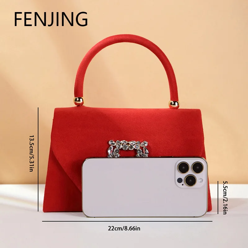 Sac à Main Élégant en Velours Côtelé Brcorporelle pour Femme, Sacoche à Bandoulière Rouge à Poignée Supérieure pour ixet brev