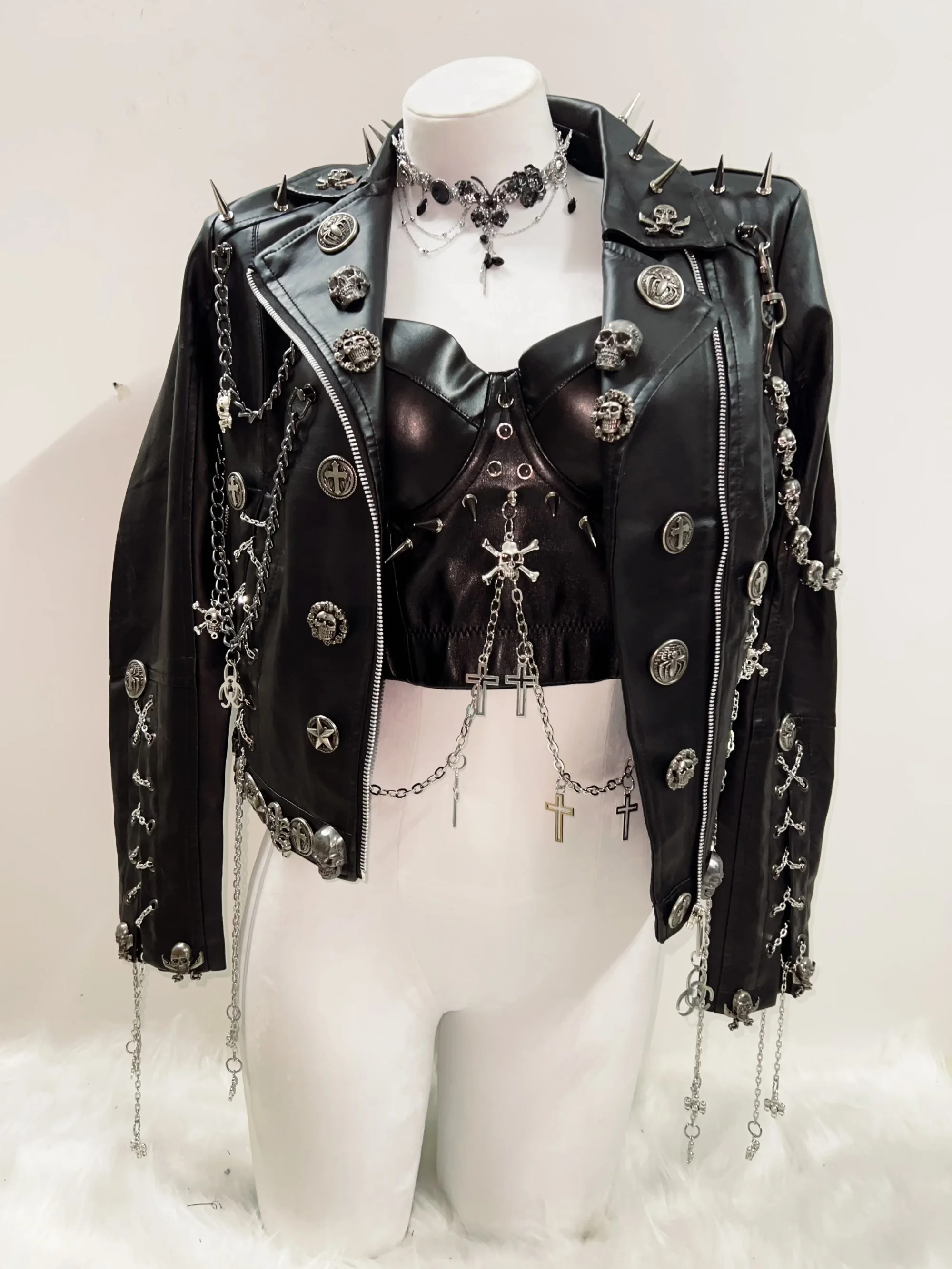 gothic clothes Skull Jacket vintage Jacket Punk Jacket y2k Jacket