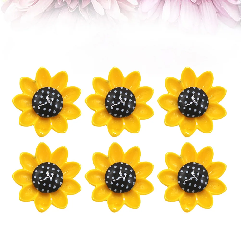 

10pcs Sunflower Magnetic Stickers Resin Decor For Refrigerator Metal Surfaces Home Kitchen Office Decoration Household Accessory