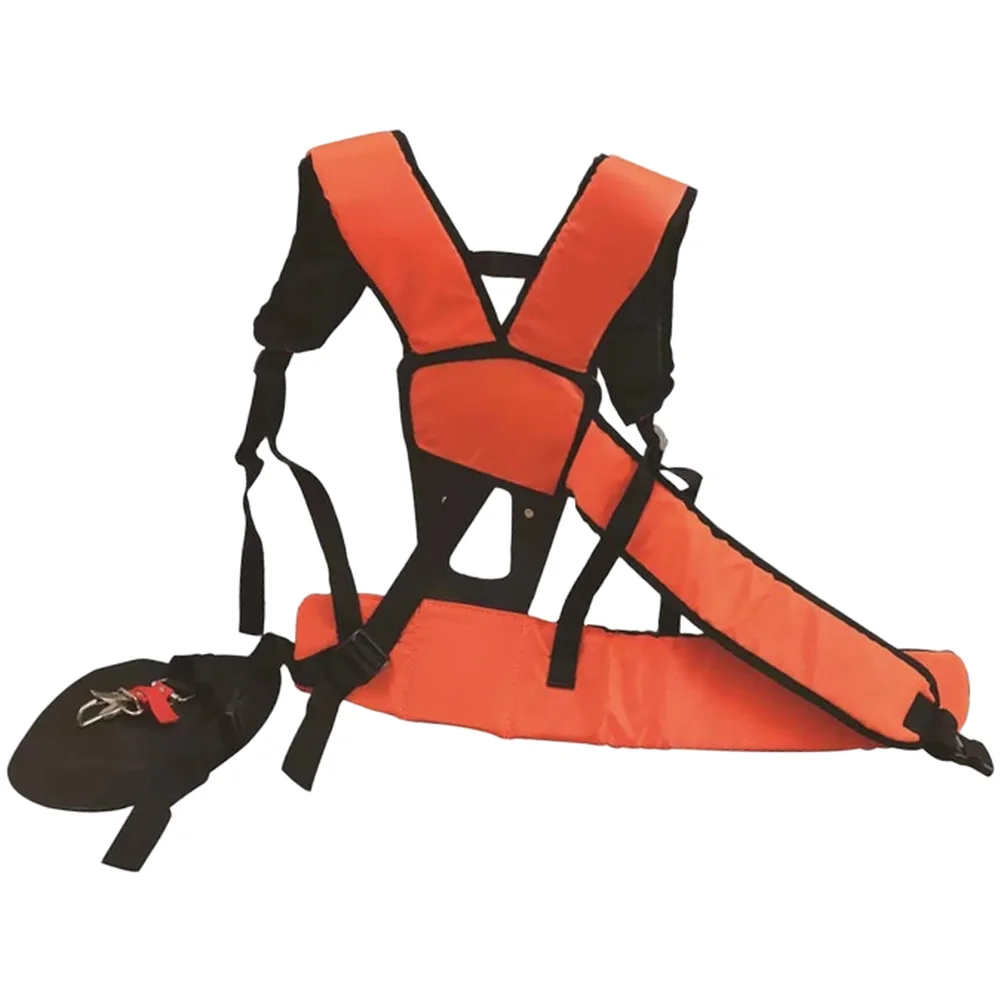 M Pattern Backpack Harness for Lawn Mower with Wide Straps and Ergonomic Design to Support Extended Use in Landscaping Projects