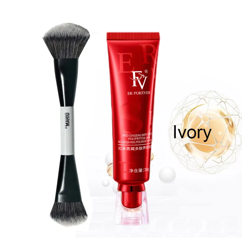 FV Foundation und F4 Pinsel Gesichts-Make-up-Set Ölkontrollierende Basis Concealer Make-up Augenkontur Spot Dark Circle Korrigierende Haut