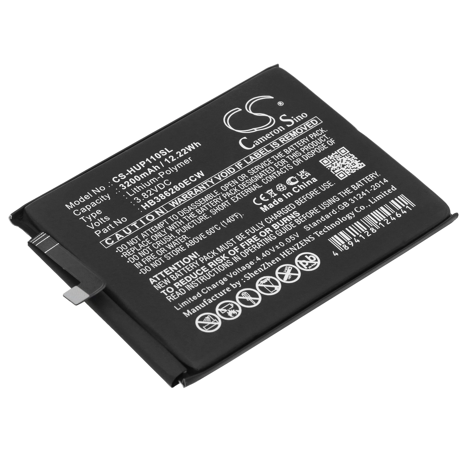 

Li-Polymer Mobile, SmartPhone Battery for Huawei, 3.82V 3200mAh, Compatible Models: P10,P10 Standard Edition,VTR-L09,STF-AL00