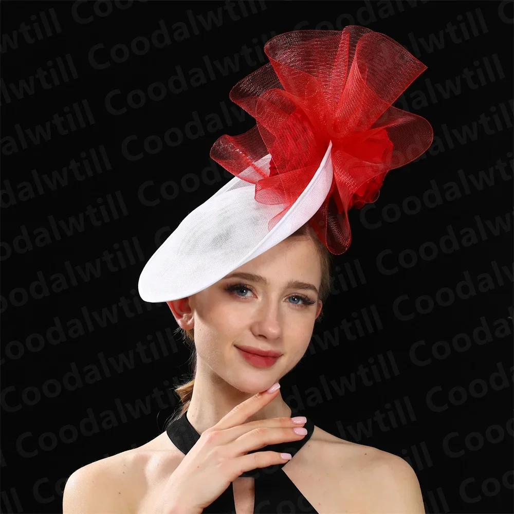 Fashion Veil Flower Fascinator Hat Women Wedding Party Headpiece Ladies Elegant Church Kentucky Chapeau Cap Mesh Bride Millinery