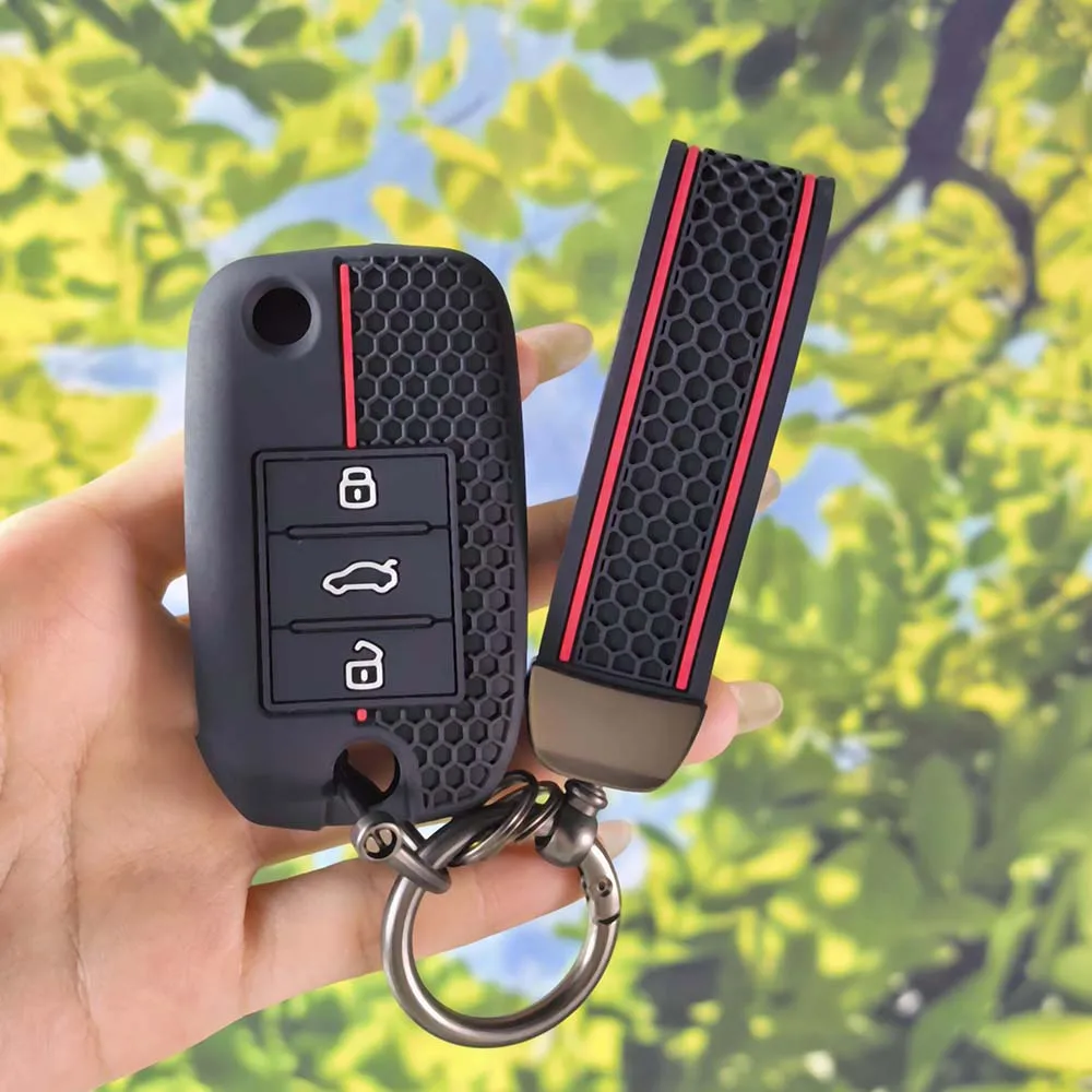 Dynamic Sport Lattice Key Case For Roewe RX3 RX8 i5 i6 MG HS ZT MG GT GS Three Button Auto Flip Remote Sleeve