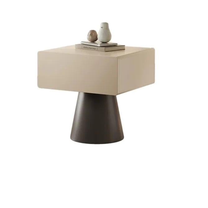 

2025 new designer bedside table cream wind high-end bedroom bedside table modern simple small apartment creative