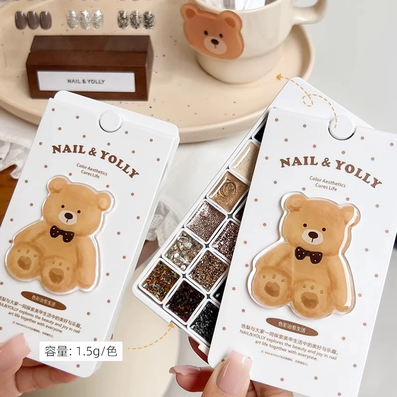 24Colors Autumn Winter Nail Art Materials Glitter Gel Nail Polish UV LED Soak Off Gel Varnishes Manicure Material Gel Palette