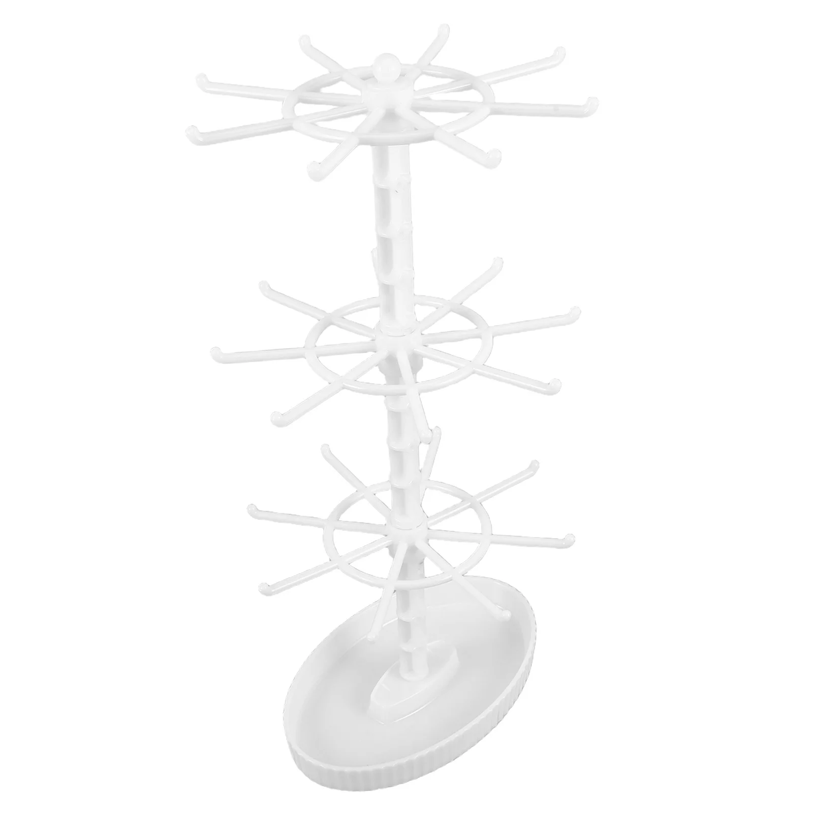 3 Tier Jewelry Organizer Holder Rotating Necklace Display Stand For Necklaces Bracelets Keychains Desktop Storage Rack Home