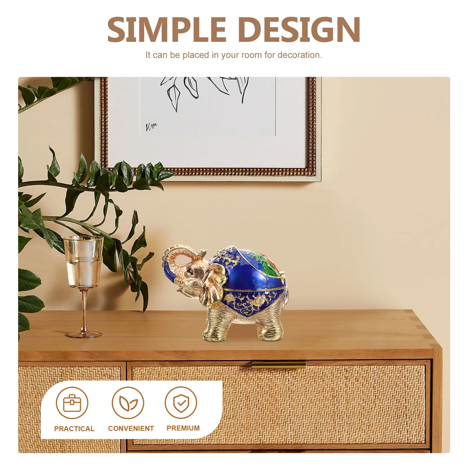 

Elephant Shaped Ashtray Metal Zinc Alloy Household Office Cigarette Container Decorative Practical Long Use Smoke Storage Clean
