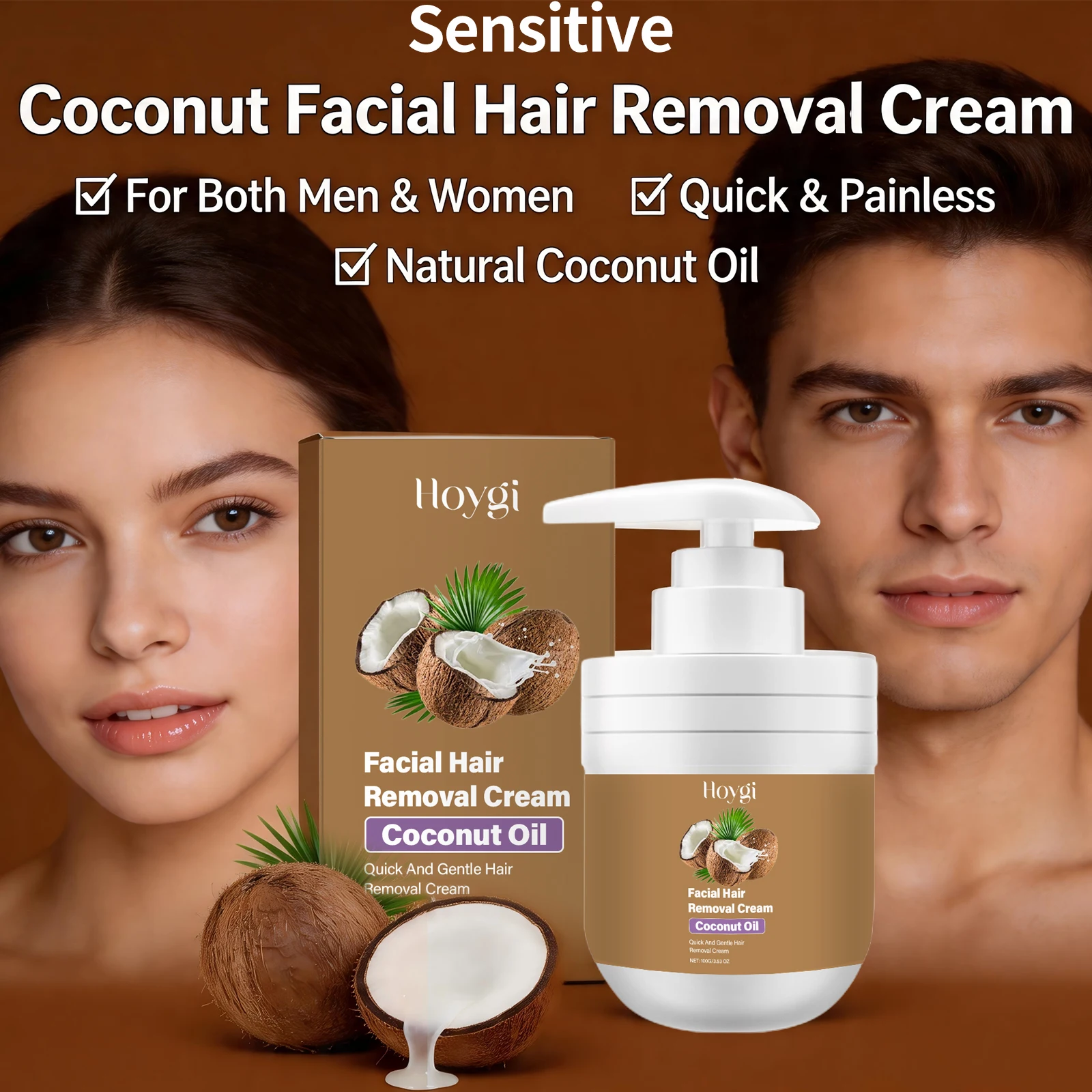 ココナッツ脱毛クリーム 女性と男性用 唇と顎の毛用 マイルド - Hair Care Lotion のレビューと価格