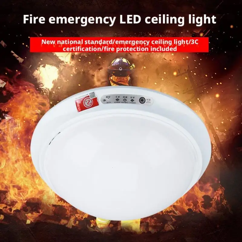 Led Fire Emergency Ceiling Light Sound Light Control Radar Human Body Induction Lamp Hallway Home Factory Power Outage Lighting