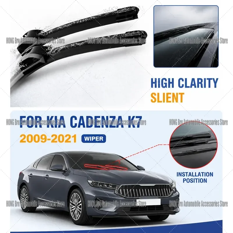 For Kia Cadenza K7 2009-2021 Premium Silicone Windshield Wiper Blades Front Auto Car Accessories Easy Install Replacement