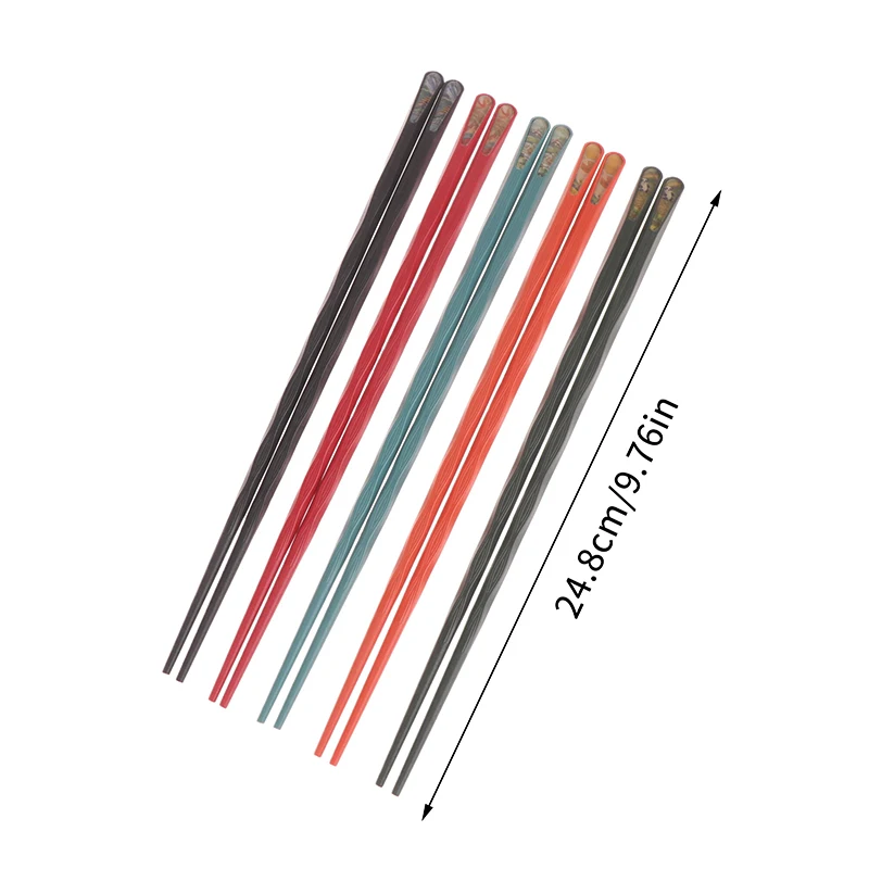 جديد ملون 10 أزواج عيدان للطعام غير القابل للانزلاق عيدان تناول الطعام قابلة لإعادة الاستخدام عيدان تناول الطعام الصينية أدوات المائدة هدية أدوات المطبخ #6