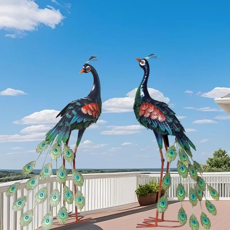 

Metal Peacock Statue, Elegant Garden Decor for Patio Lawn, Perfect Gift for Garden Lovers