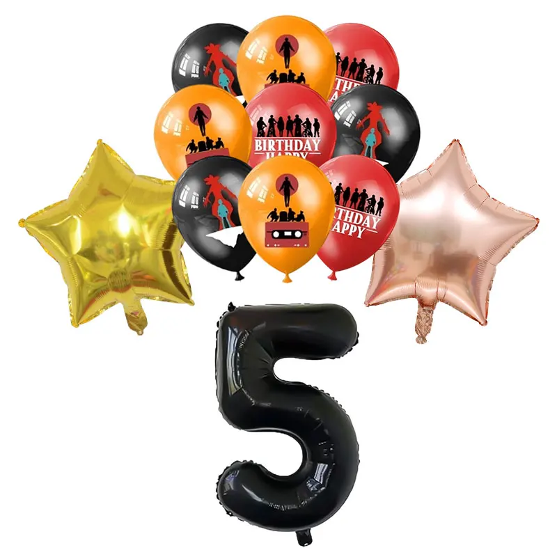 Stranger-Themen-Geburtstagsdekoration Horrorfilm-Geschirr Tasse Teller Tischdecke Luftballons Banner Geschenktüte Snackbox Partyzubehör – Detail 26