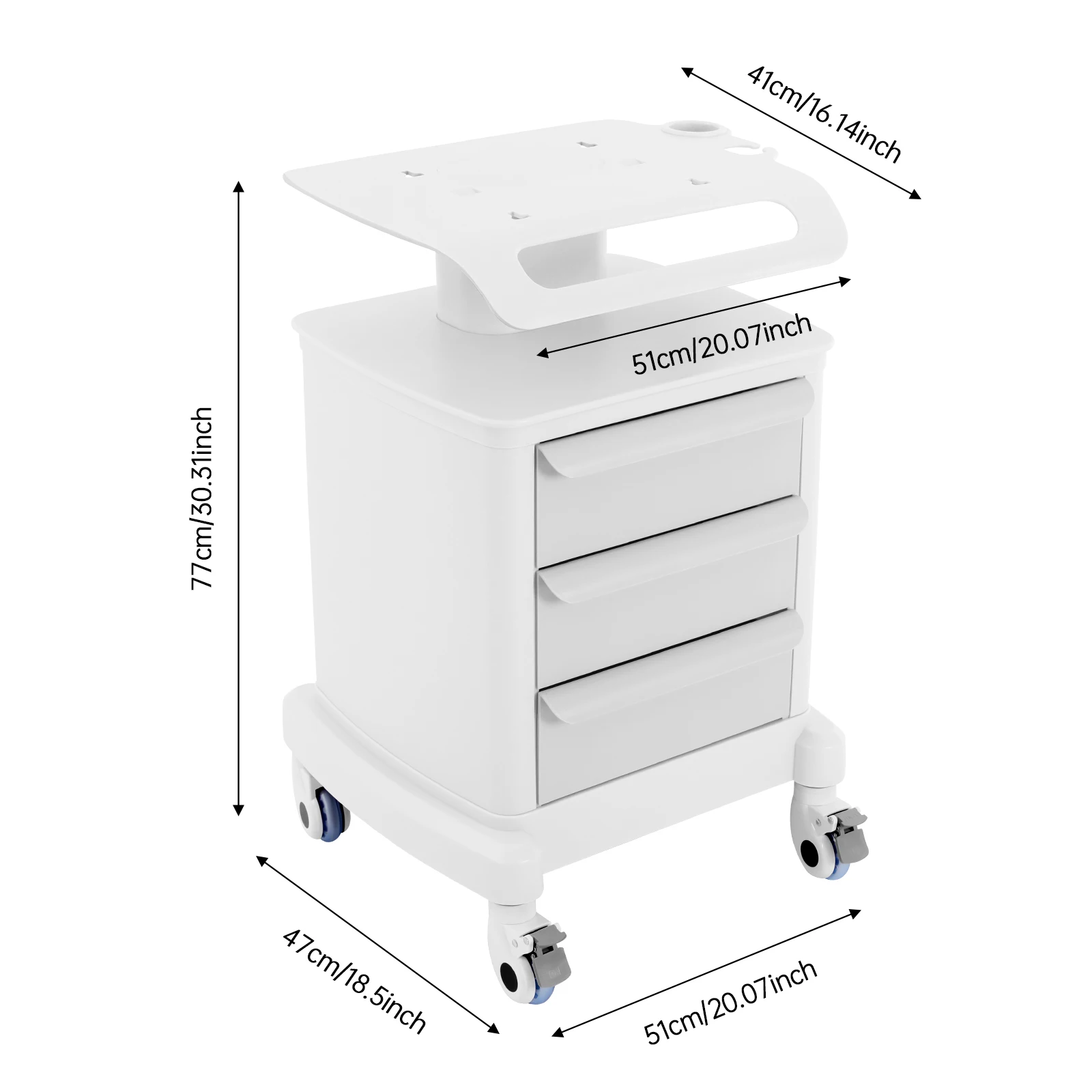 Beauty Instrument Cart 3-layer Drawer Storage Cabinet Multifunctional Beauty Tool Storage Cart