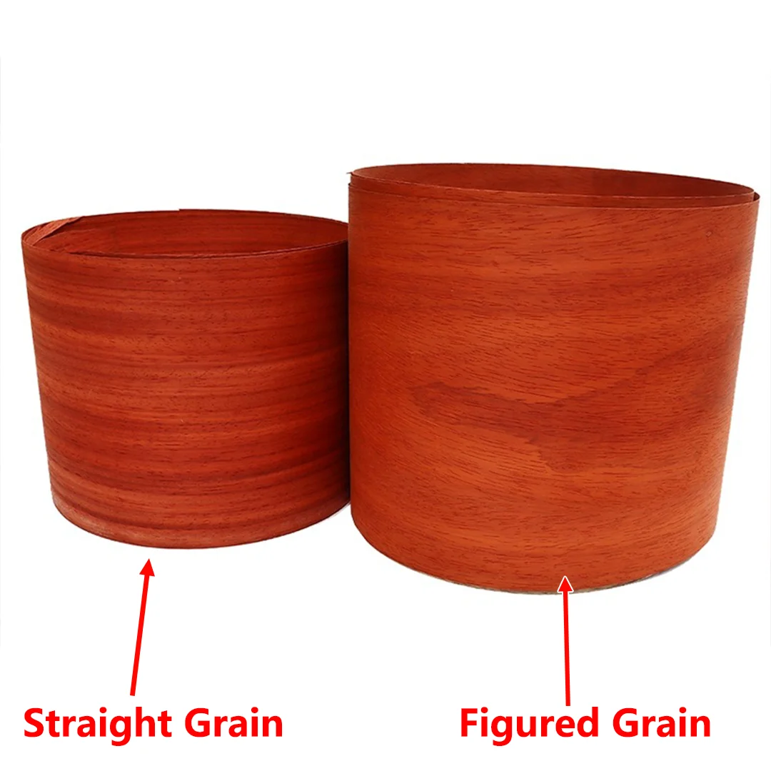 0.5 مللي متر سميكة الطبيعية الأفريقية Padauk قشرة الخشب الأحمر DIY بها بنفسك الحرف اليدوية سيارة الداخلية المتكلم صفائح سطحية الزخرفية (خشب الورد) #2