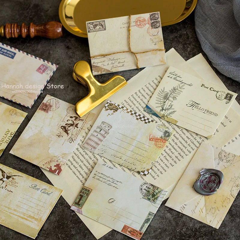 Simple Universal 12 Vintage Mini กระดาษซองสมุดภาพซองซองขนาดเล็ก Kawaii เครื่องเขียนของขวัญอุปกรณ์โรงเรียน