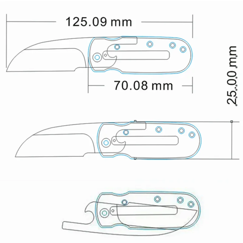 EDC 티타늄 합금 핸들 접이식 칼 뒤로 클립 종이 절단 풀기 캠핑 포켓 야외 도구