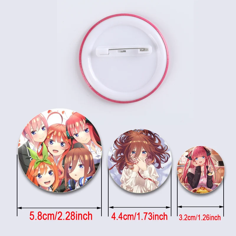 Cartoon Figure Nakano Yotsuba/Nino Brooches Anime The Quintessential Quintuplets Badge Jacket Jeans Lapel Pins Gift Accessory