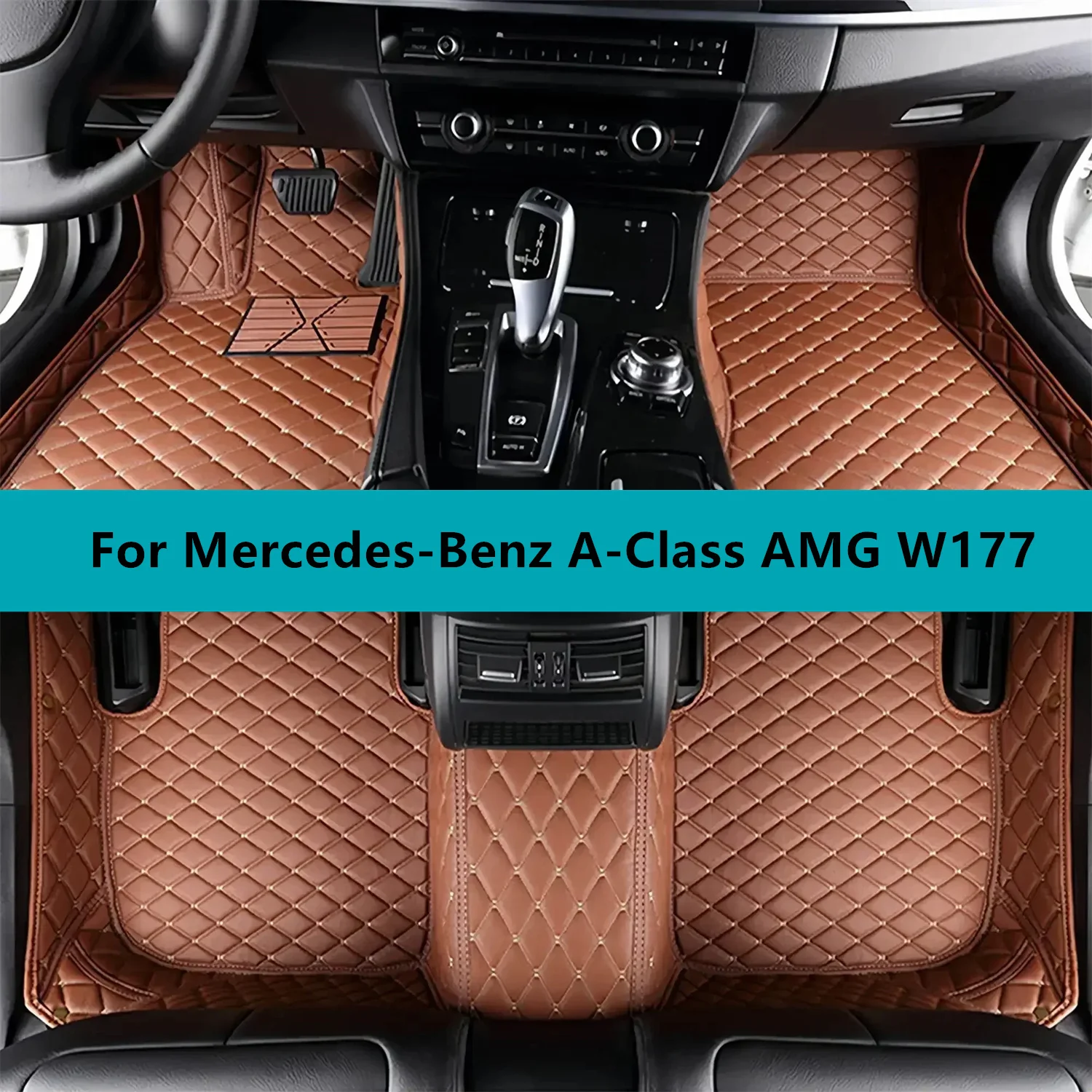 

Leather Car Floor Mats For Mercedes-Benz A-Class AMG W177 2022 2023 2024 2025 2026 All Weather Waterproof Car Floor Mats