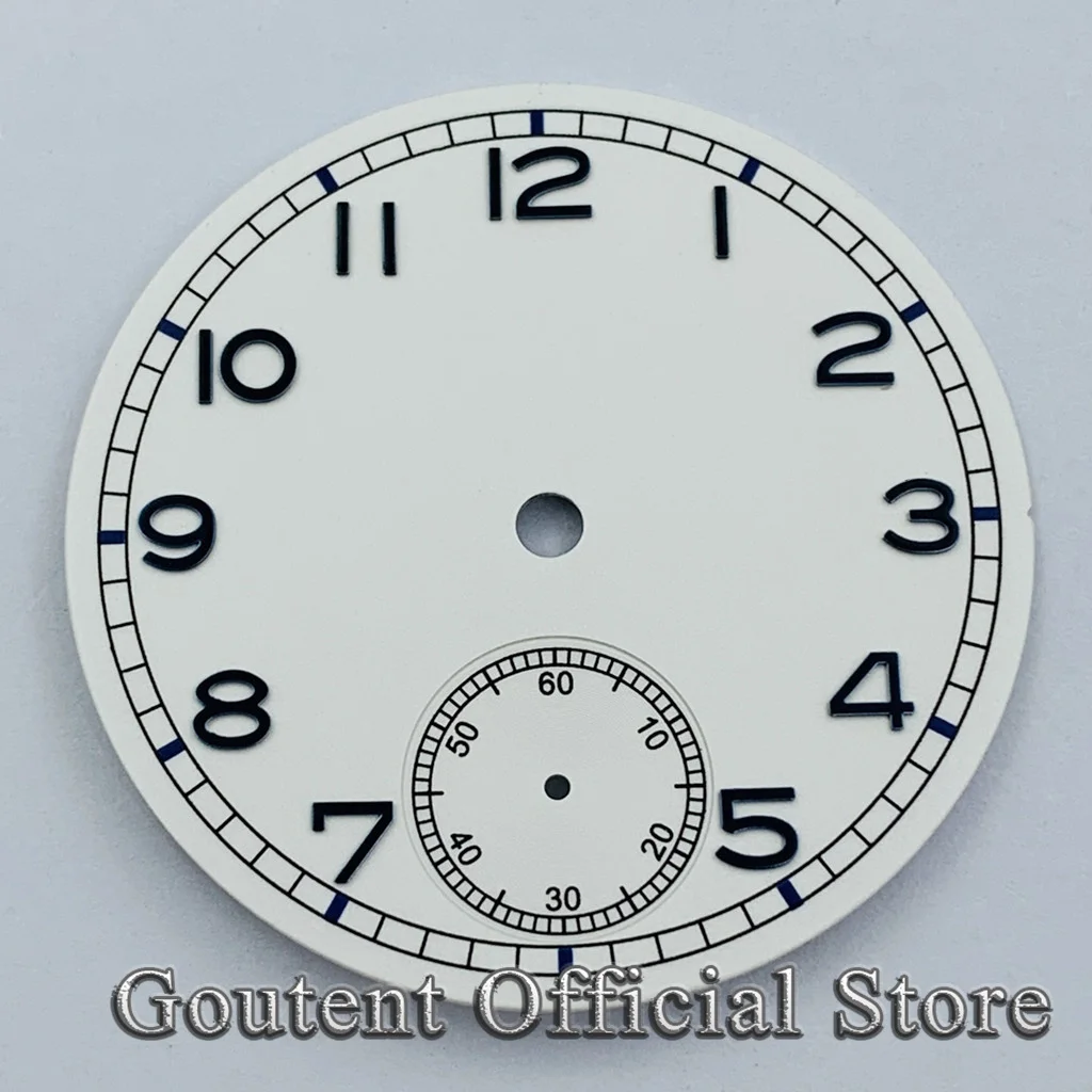 Goutent 37mm Green Luminous Sterile Black White Blue Watch Dial Fit ETA 6498 ST36 movement Watch Parts