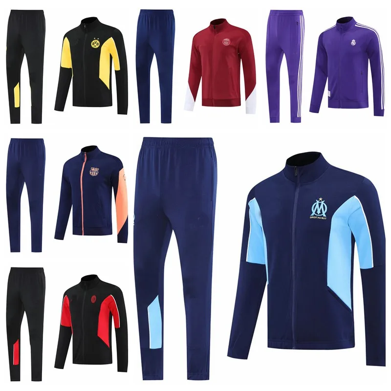 ensemble-de-survetement-de-football-pour-homme-real-madrid-veste-a-fermeture-eclair-a-manches-longues-tenue-d'echauffement-paris-barcelone-ac-vetements-de-sport-et-de-loisirs-en-polyester