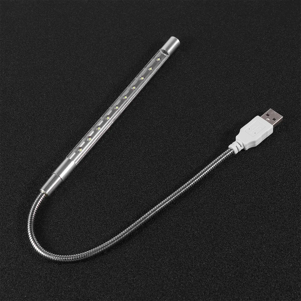 Laptop USB Keyboard Lamp Black Flexible Metal Gooseneck 360 Rotation Eye Protection Light Small Table Light Keyboard Lamp