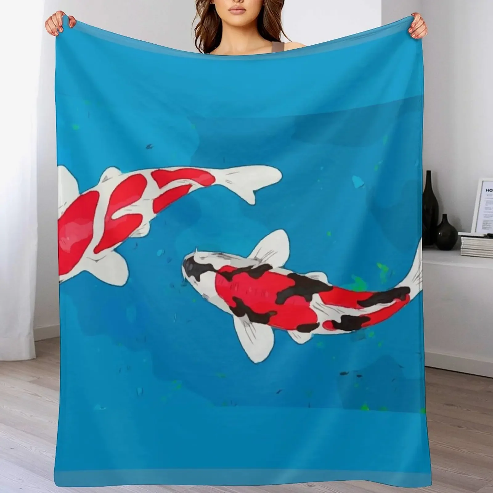 

Koi Carp Throw Blanket wednesday Luxury Thicken Luxury Brand Bed linens Blankets