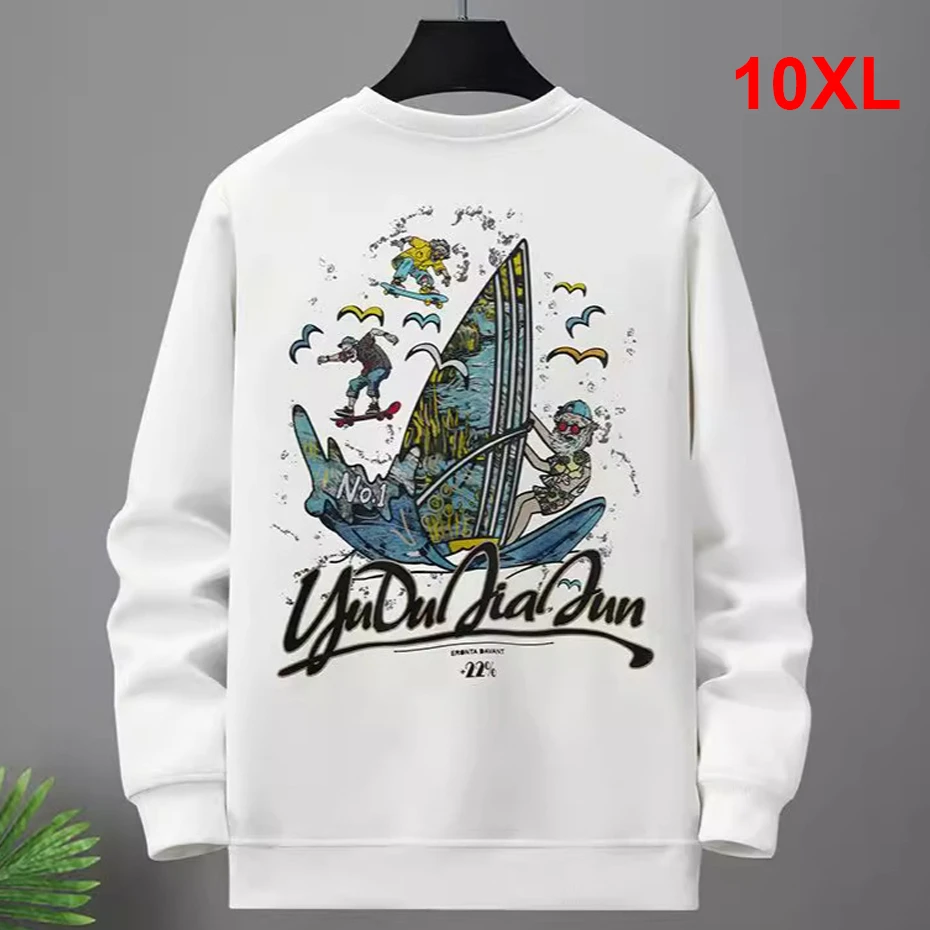 

Hip Hop Print Sweatshirts Men 10XL Plus Size Pullover Fashion Casual Sweatshirt Male Spring Autumn Sweatshirt Big Size 10XL