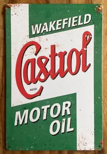CASTROL MOTOR OIL Retro Man Cave Bar Pub Plaque Party Vintage UK Gift Metal Sign