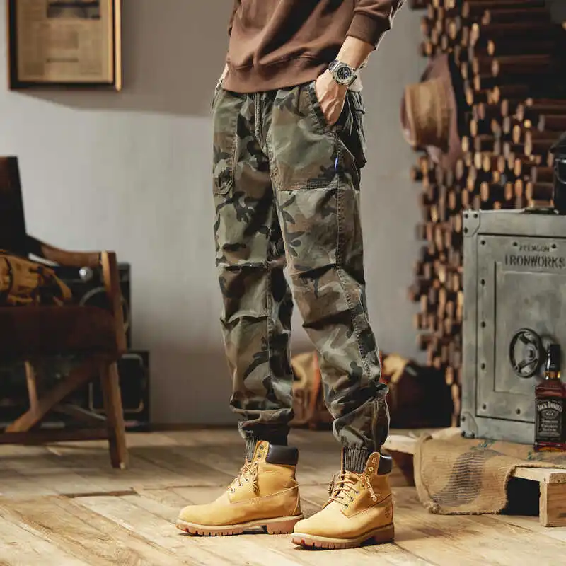 

Retro American Work Pants Loose Fit Casual Camouflage Military Sle Autumn Winter New Arrival ex Trendy Trousers