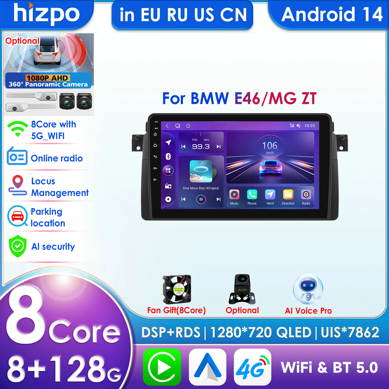 

Автомобильный мультимедиа Carplay Android 13 8 ГБ для BMW E46 M3 318/320/325/330/335 Rover 75 Coupe Navigation 1 Din GPS DSP Audio Head Unit