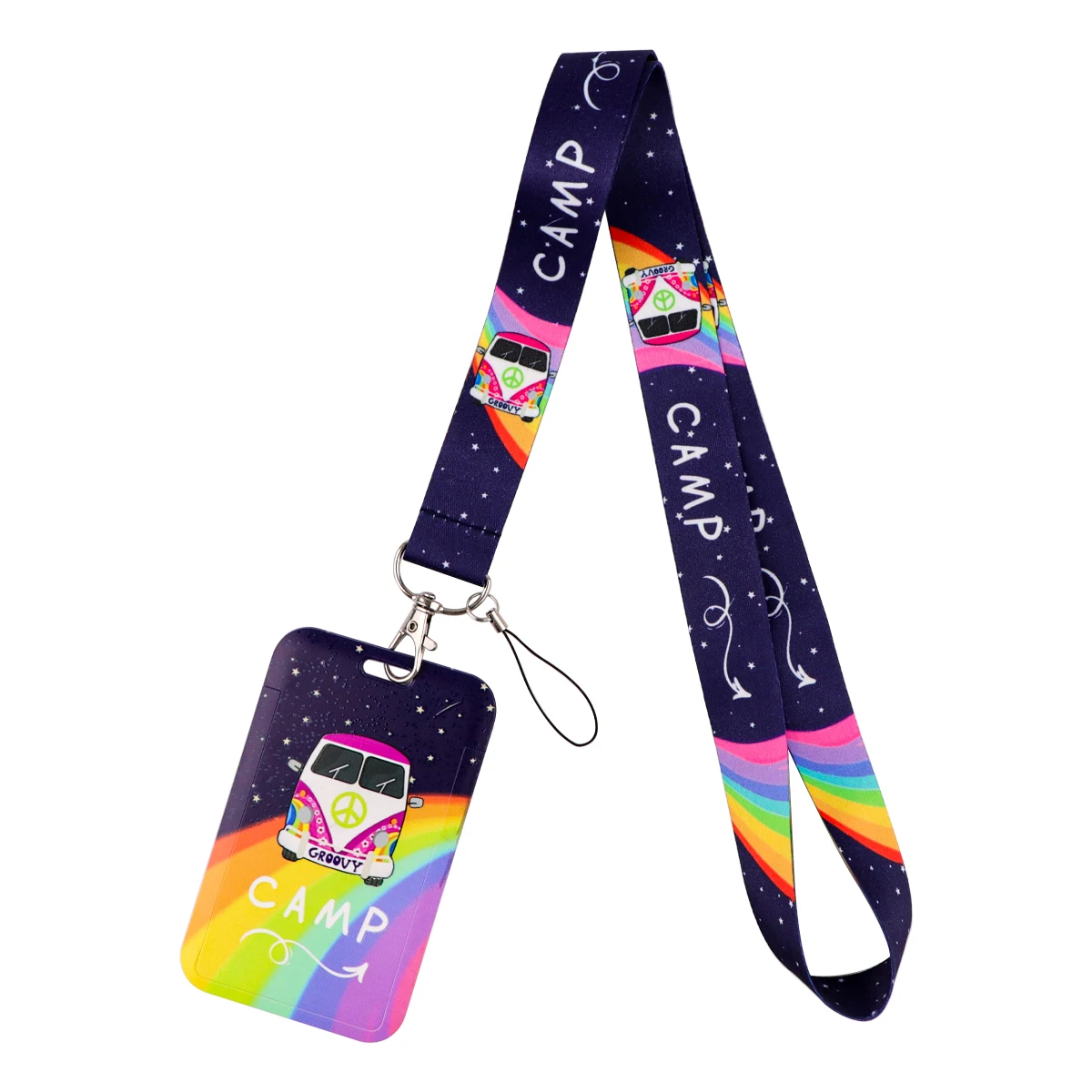

Rainbow Bus Neck Strap Camp Lanyard for Key ID Card Phone Charm Strap USB Badge Holder DIY Hang Rope Phone Accessories Gifts