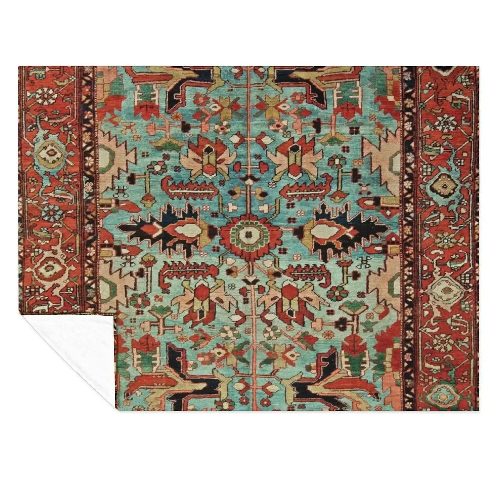 

Antique Heriz Persian Carpet Print Throw Blanket Sofa Bed Picnic Summer Blankets