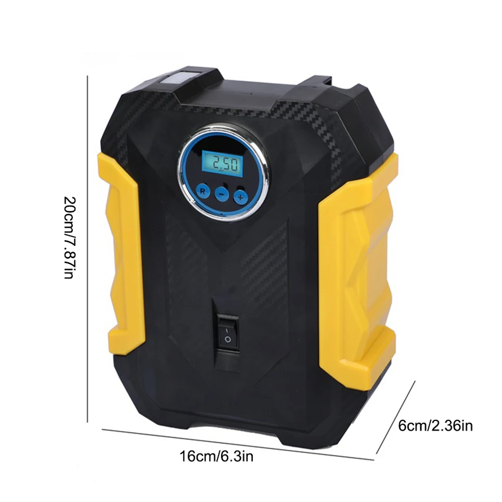 150PSI Portable Car Inflator Pump with LED Light Bicycle Air Compressor Digital Display for Automobile Bicycle Ball