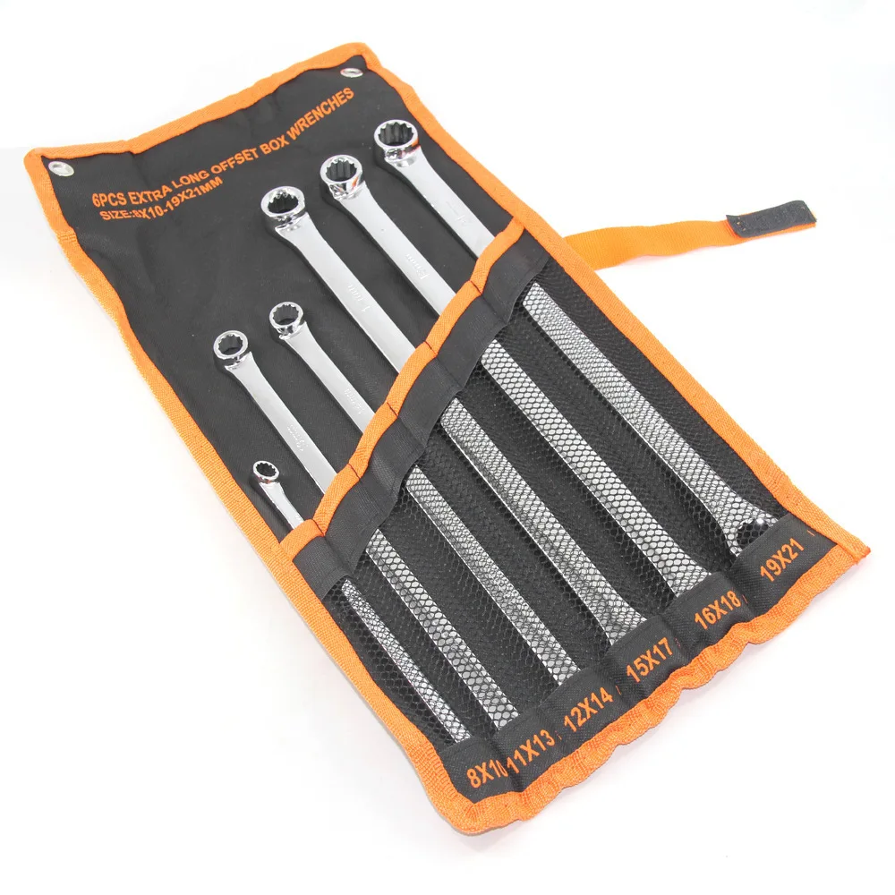 Four wheel positioning wrench double head plum blossom aviation wrench car extra long flat tool wrench