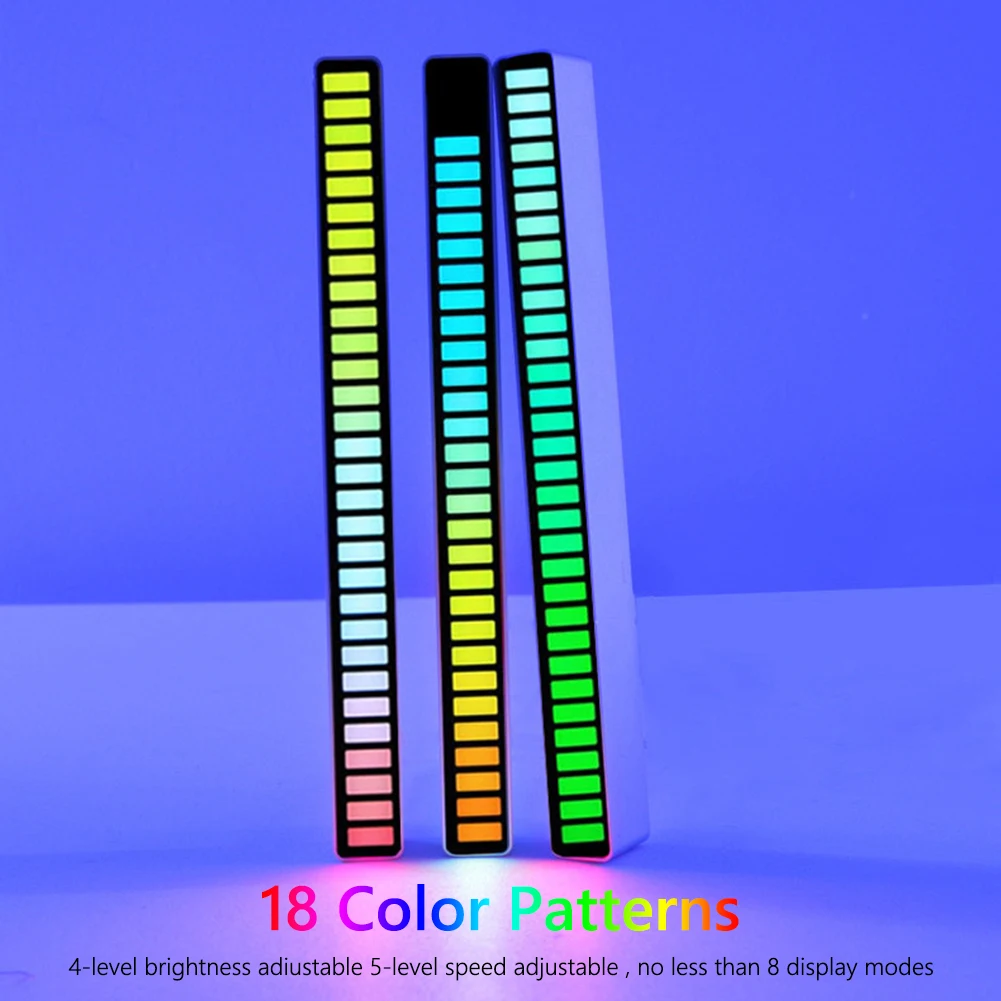 RGB Sound Reactive LED Light - Voice Controlled Music Rhythm Lamp with RGB color APP Control for Gaming Desk/Home/Office/Car