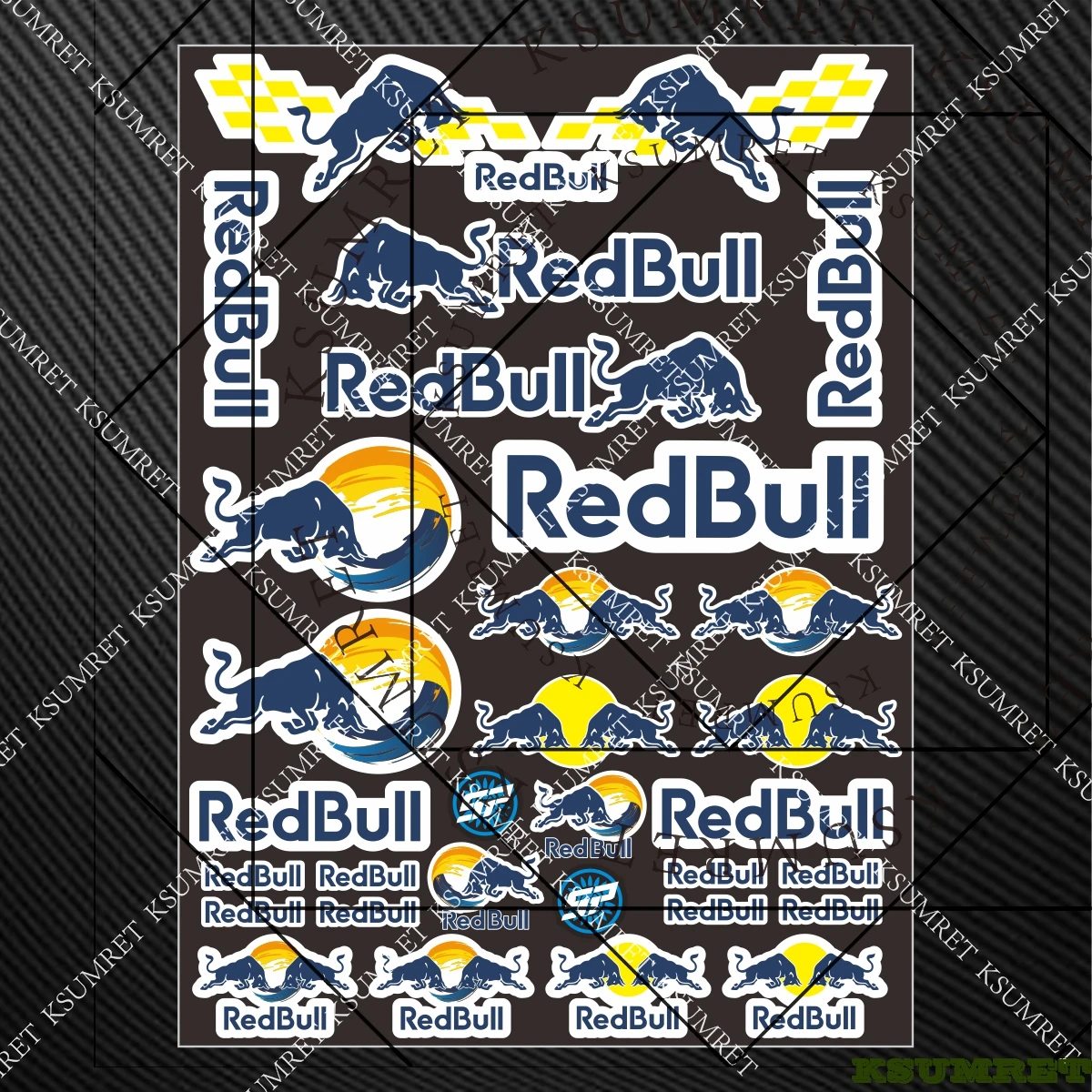 Vinile per adesivi moto Red Bull, decalcomania serbatoio casco, logo emblema