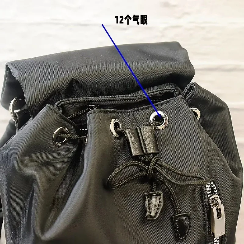 1017 Alyx Drawstring Backpack High Street Metal Buckle Black Nylon Crossbody Bag for Man Women