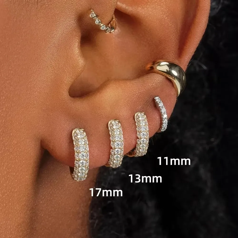 Charm Gold Plated Mini CZ Zircon Hoop Earrings for Women Stackable Cartilage Piercing Hoops Huggie Earclips Jewelry Girls Gift