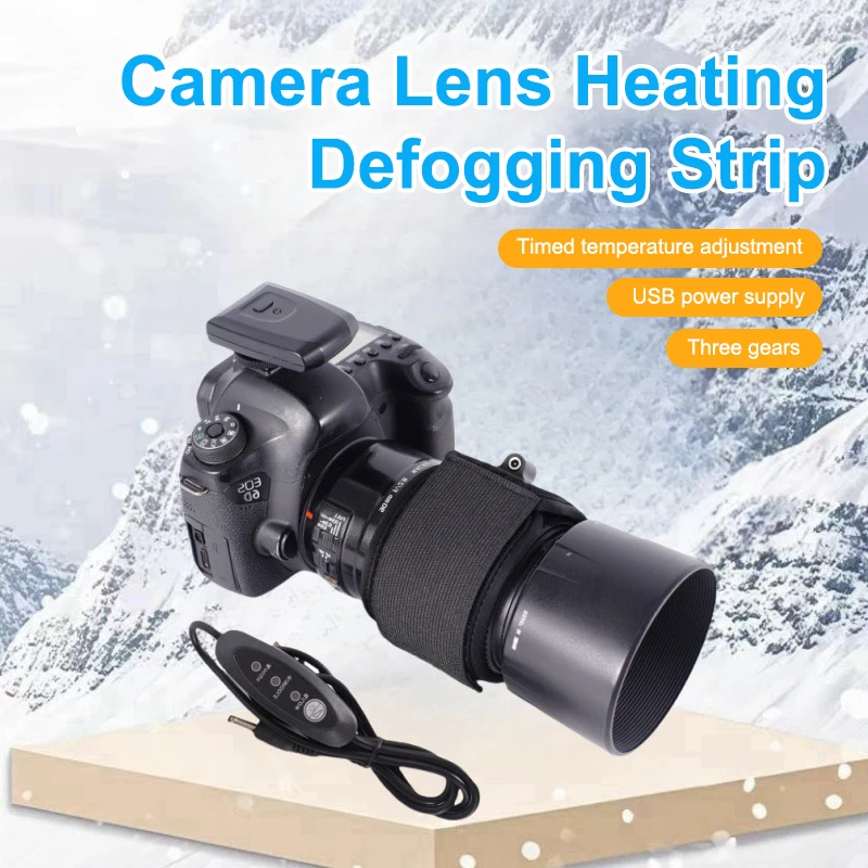 Adjustable DSLR Camera Lens Dew Heater Strip USB Lens Warmer Heater Photography Photo Shooting Temperature Control Dew Heater
