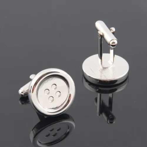 Men\'s Fashion Cufflinks Shirt Button Design Silver Color Quality Copper Cuff Links Wholesale&retail