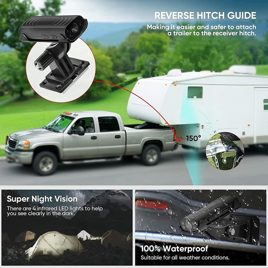 ABS Reverse Hitch Guide Camera Rear View Camera Camera Wifi HD Waterproof Ni-ght Vi-sion Camera