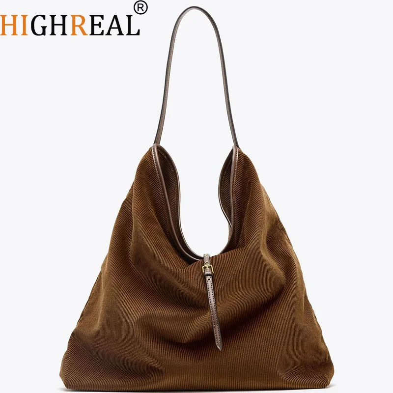 

Retro Matte Corduroy Women's Shoulder Bag Hot Sale Of The Season Autumn Winter Commuter Tote Bag High Quality Large Capacity