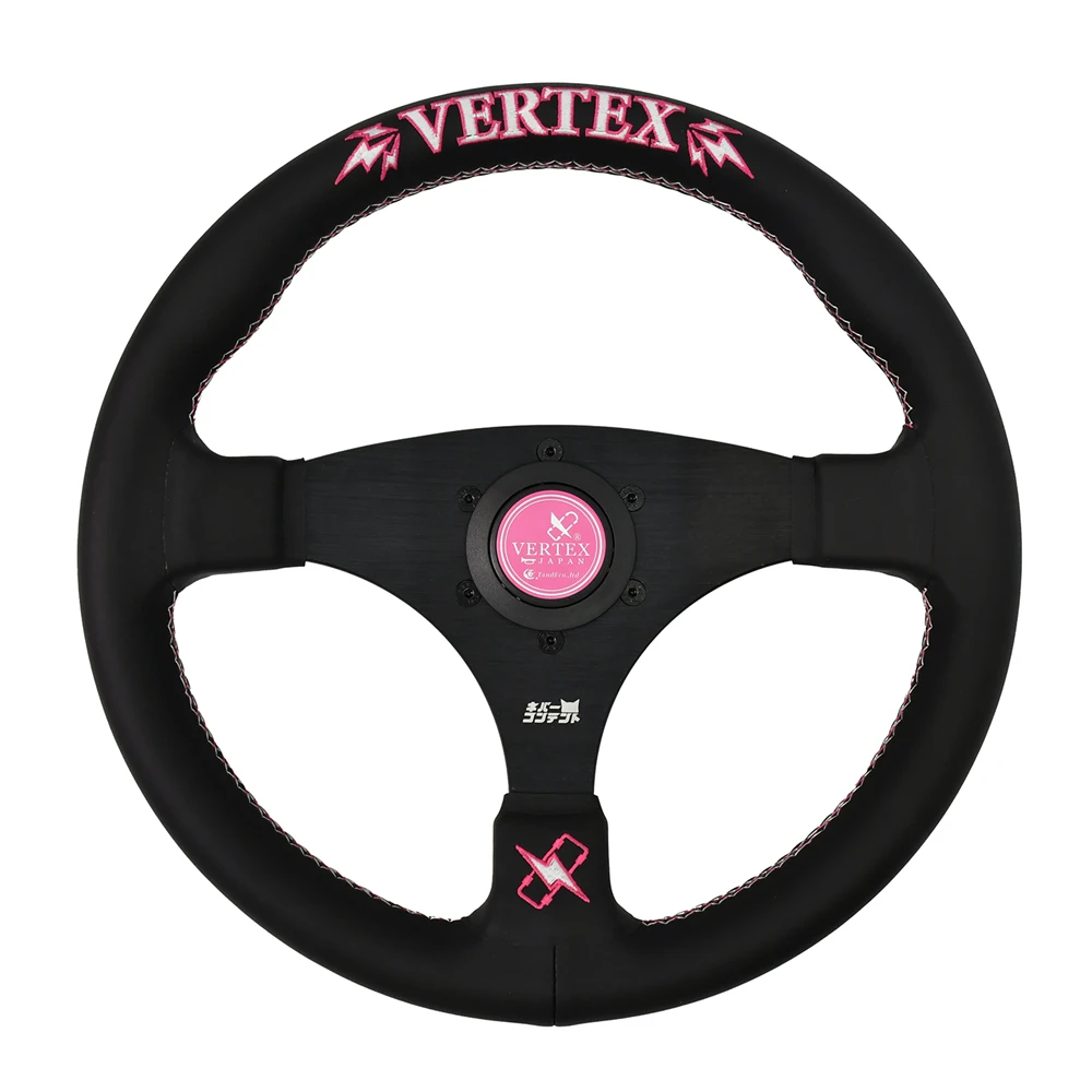 

VERTEX 5mm Bracket Universal Steering Wheel 13 Inch Flat Pink Steering Wheel For Drift Simulation Game