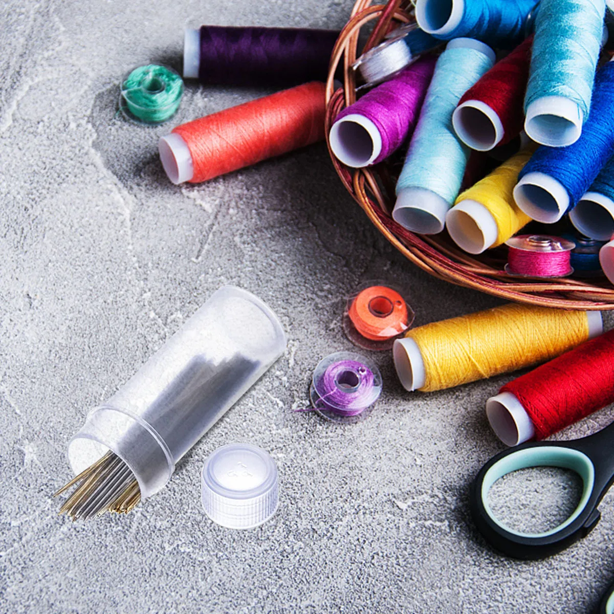 

50Pcs Plastic Needle Storage Bottle Lightweight Travel-Friendly Container for Sewing Supplies DIY Crafts Needlework Tools Kit