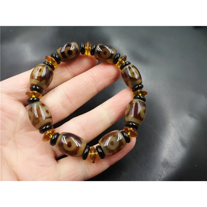 Three-Eye Dzi Bracelet Retro Tibetan Old Agate