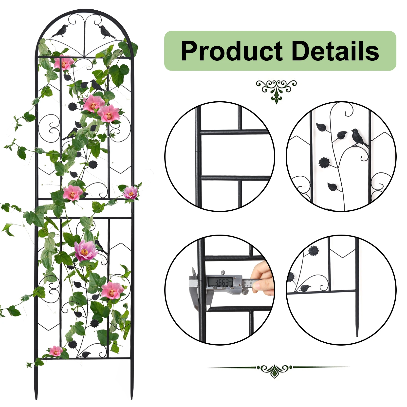 Imagem -05 - Pacote Treliça de Jardim para Plantas de Escalada Vasos Videiras Legumes Flores Pátio Treliças de Fio de Metal Painéis de Grade 2