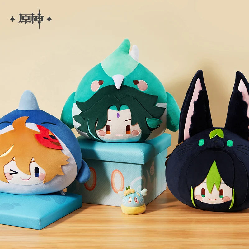 Official Genshin Impact Tighnari Diluc Xiao Yae Miko Stuffed Plushie Plush Doll Clothes Soft Pillow Throw Cushion Anime Toy Kids